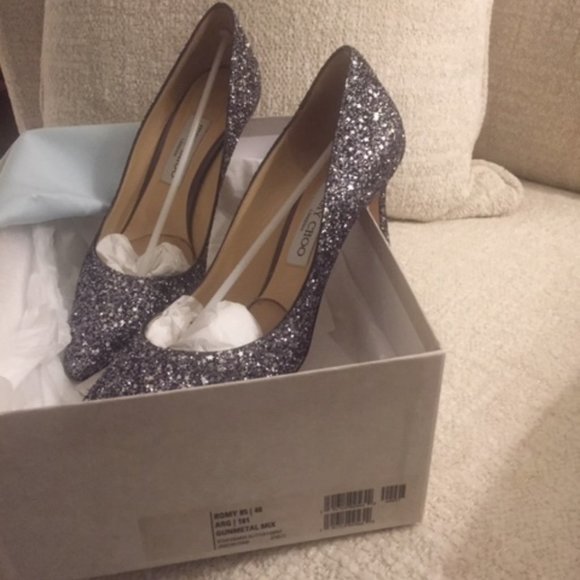 Jimmy Choo Romy 85 Gun Metal Mix Size 9 - Picture 3 of 3